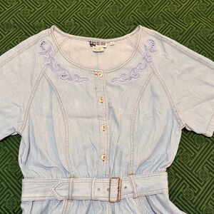 Together Vintage Denim Midi Dress Light Blue size 10